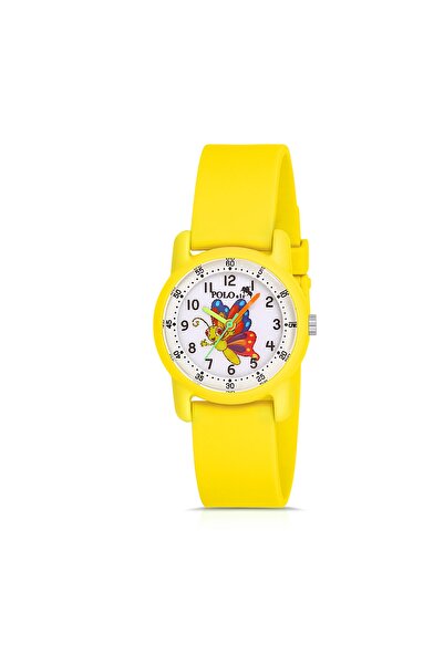 Polo Air Children's Wristwatch with Butterfly Figure in Yellow Color in Speci...