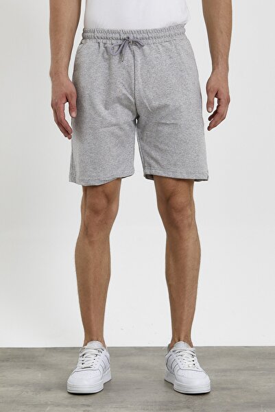 TA COLLECTİON Unisex Slim Fitt/dar Gri 2 Iplik Yazlık Ince Spor Şort