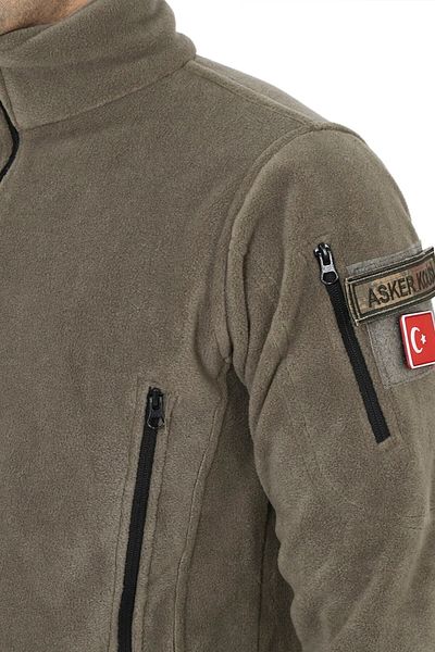 Asker Marketi Ανδρική Ζακέτα Χακί Τακτικής Στρατιωτικής Υπαίθριας Κυνηγιού Fleece