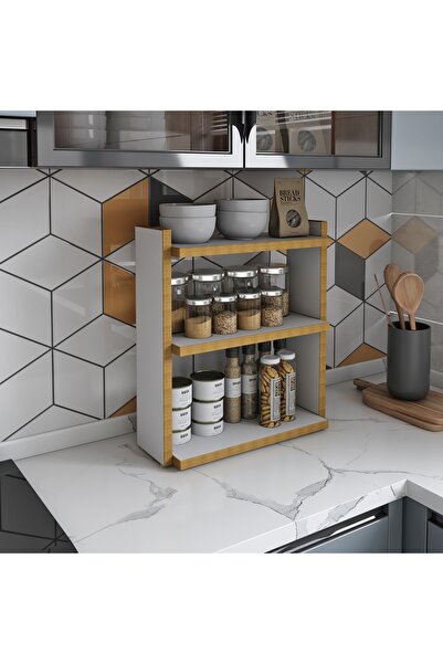 mitterant رف توابل للمطبخ مكون من 3 طبقات