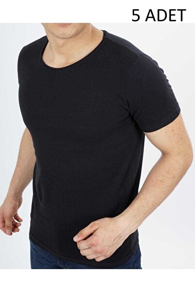 nacar çarşı Men's Cycling Comfort Mold Round Crew Neck Comfortable Mold Solid...