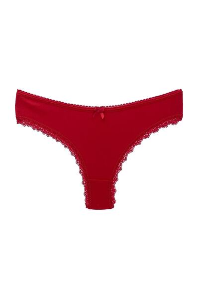 HNX 3-Piece Brazilian Women's Panties with Cotton Leg and Lace Detail on the Waist