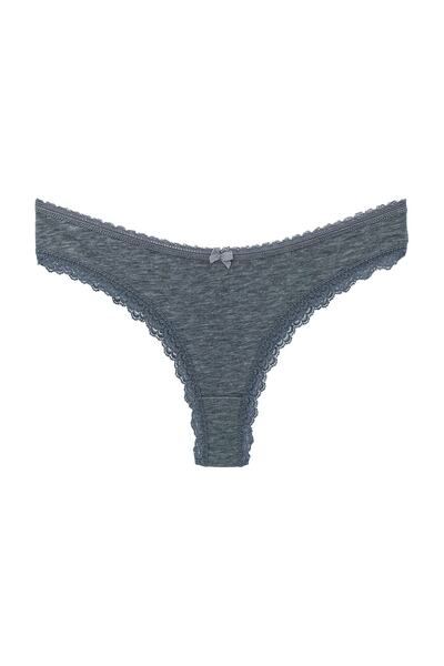 HNX 3-Piece Brazilian Women's Panties with Cotton Leg and Lace Detail on the Waist