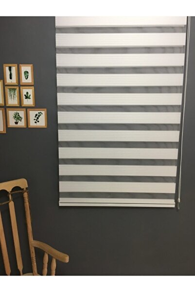 Babacan Home Design Pliseli Beyaz Zebra Stor Perde Alüminyum Kasa 140x200