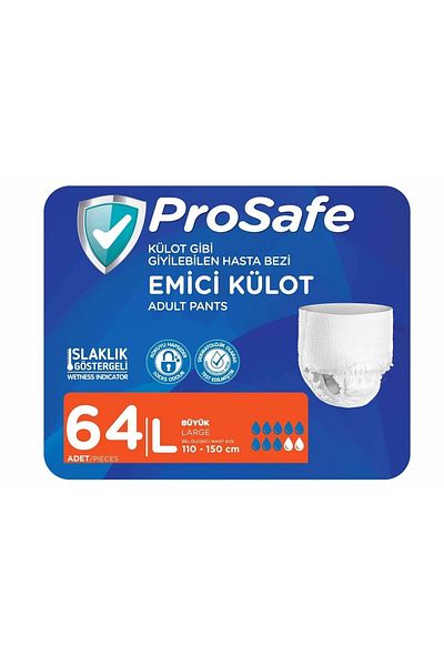 PROSAFE Absorbent Panties Size L 64 Pieces (8 Pack of 8)