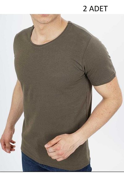 FATELLA Men's Cycling Comfort Mold Round Crew Neck Comfortable Mold Solid Color Combed Cotton 2 Piece Set