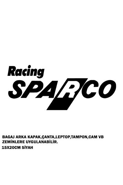 RS AUTO AKSESUAR Racing Sparco Black 15x20 Cm