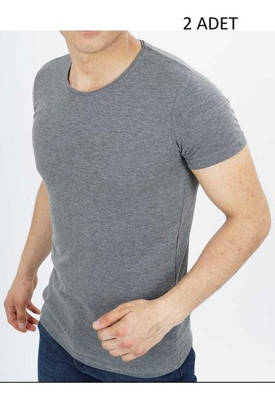 FATELLA Men's Cycling Comfort Mold Round Crew Neck Comfortable Mold Solid Color Combed Cotton 2 Piece Set