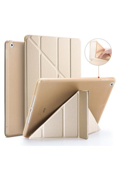UnDePlus Ipad 2 3 4 Kılıf Trifolding Arkası Silikon Smart A1395 A1396 A1397 A1416 A1430 A1403 A1458 A1459-460