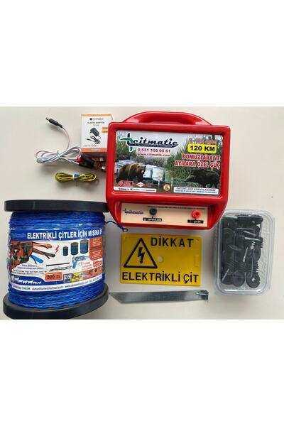 Çitmatik Domuz Ayı Ve Yabani Hayvan Için Elektrikli Çit Seti (500 Mt Tel Vidalı Izolatör)