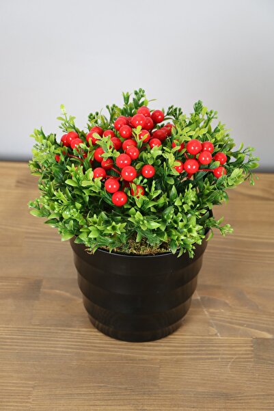 Yapay Çiçek Deposu Kokina Yapay Çiçek Büyük Aranjman Siyah Saksılı