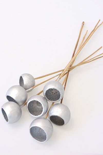 Yapay Çiçek Deposu Διακοσμητικό Bell Cup Μεσαίου μεγέθους 7 τεμαχίων Φυσικό κολοκύθας Ασημί Χρώμα