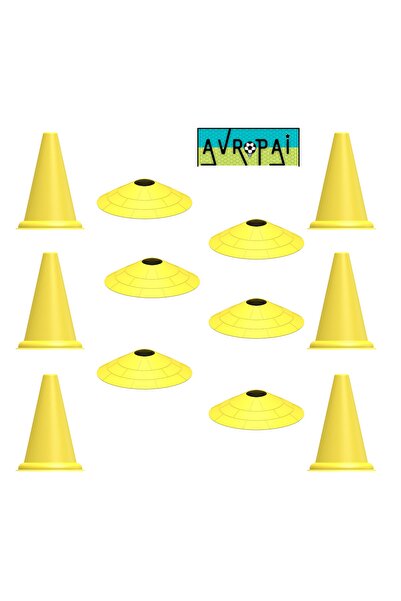AVROPAİ Futbol Antrenman Seti Huni Ve Çanak Seti Antrenman Set Eğitim Seti 17 cm Huni Ve Çanak Set 6'lı