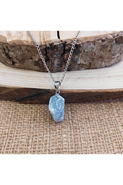 ByKolyeucum Doğal Ham Işlenmemiş Selestit Taşı Kolye