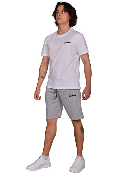 Diadora Mesa - Cotton Light Gray Sports Shorts - Mesa