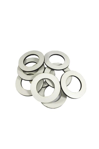 aladepo Малък пръстен макраме 5см 3мм MDF бял (10 броя)