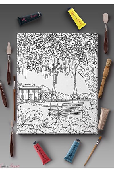 KanvasSepeti 30x20cmtüm Boyama Türlerine Uygun Boyanabilir Tuval Mandala Tabl...