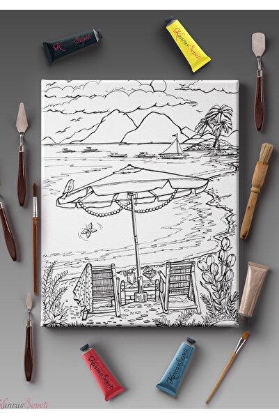 KanvasSepeti 30x20cmtüm Boyama Türlerine Uygun Boyanabilir Tuval Mandala Tabl...