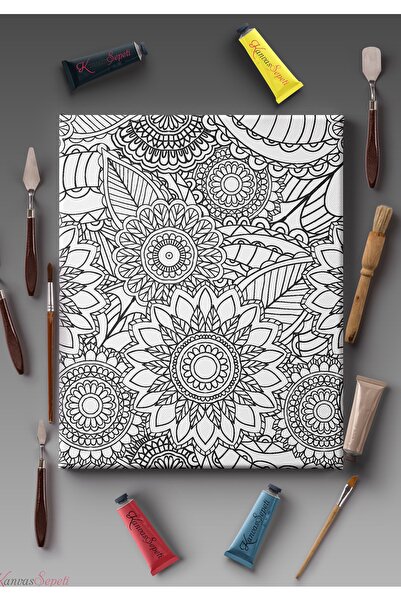 KanvasSepeti 30x20cmtüm Boyama Türlerine Uygun Boyanabilir Tuval Mandala Tabl...