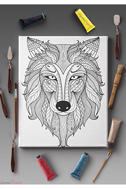 KanvasSepeti Шаблон за рисуване на мандала с райета, подходящ за всички видов...