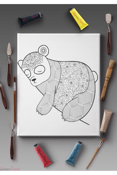 KanvasSepeti Шаблон за рисуване на мандала с райета, подходящ за всички видов...