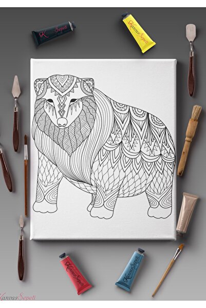 KanvasSepeti Шаблон за рисуване на мандала с райета, подходящ за всички видов...