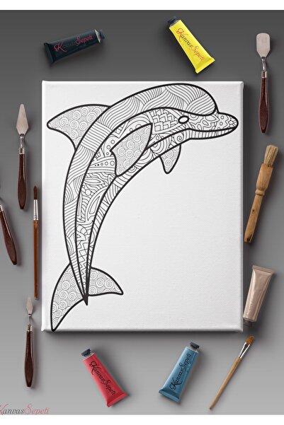 KanvasSepeti Platno za mandale koje se može bojati Prugasto Spremno šablon pl...