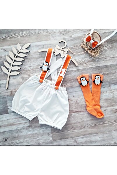 Feriatolye البطريق مفهوم طفل رضيع النعال البرتقالية البيضاء