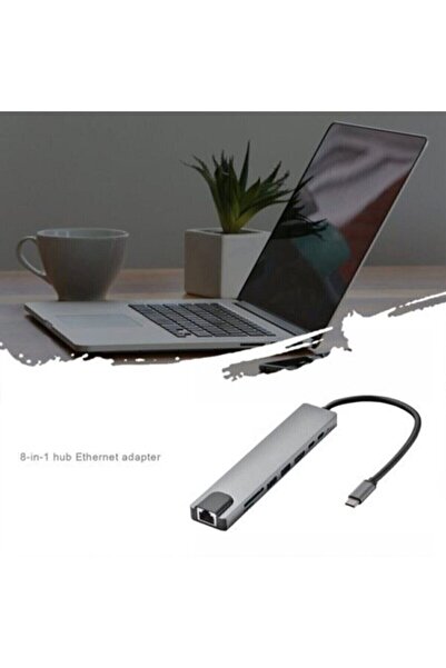 Grc Accessory Macbook Pro Air Usb Type-c Hub Dönüştürücü Çevirici Çoklayıcı Usb Hdmı Micro Sd 8 Girişli
