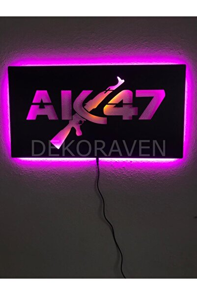 dekoraven Ak47 Silah Led Işıklı Tablo