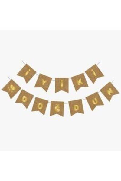 papercraft Χρυσό Μεταλλικό με τύπωμα Χρόνια Πολλά Banner Kraft