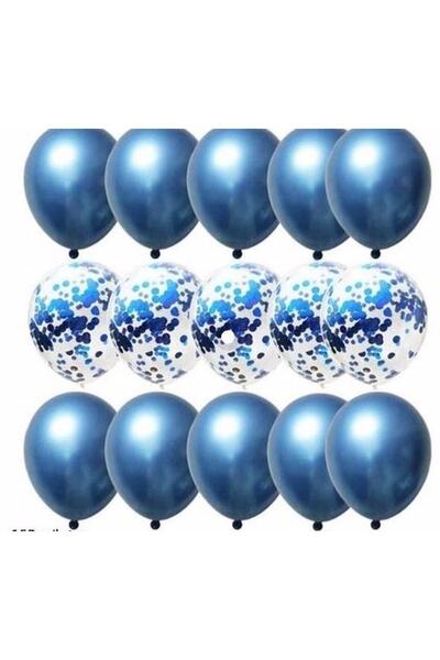 BEST PARTİ DOĞUM GÜNÜ PARTİ SÜSLERİ مجموعة بالونات كونفيتي شفافة وزرقاء من ال...