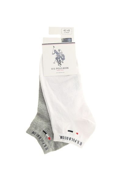 U.S. Polo Assn. Șosete pentru bărbați Socket 2 piese alb-gri
