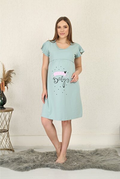 Semm Mix ثوب نوم الأمومة باللون الأخضر