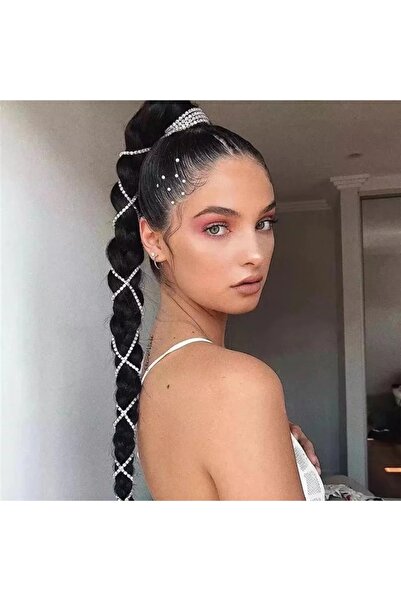 MutluBiDünya Vintage Kristal Taşlı Saç Süsleme Zinciri