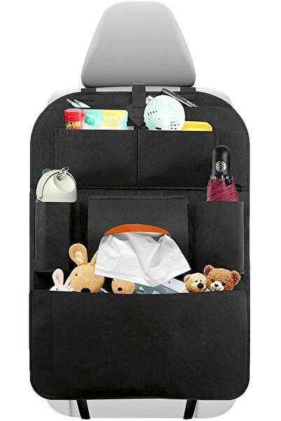 joseki منظم ظهر مقعد السيارة، ملحق منظم تخزين اللباد، لون أسود