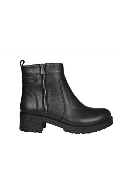 Castle Black 4663 Saf Deri Siyah Kadın Bot