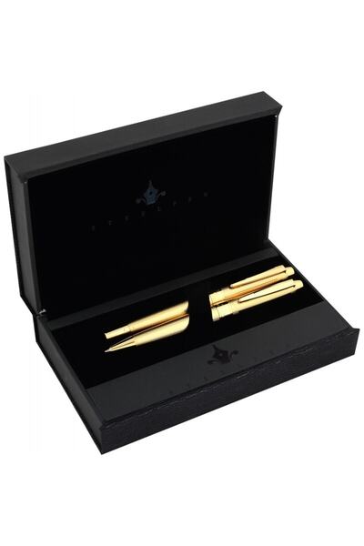 Steelpen Uranus Dolma & Tükenmez Kalem Seti Desenli Gold 527
