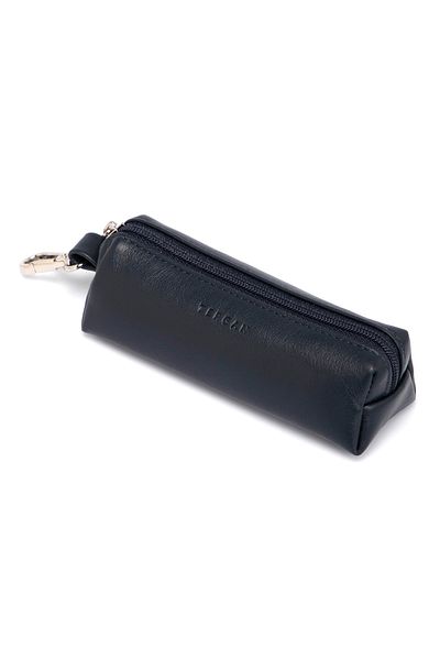Tergan Navy Blue Leather Unisex Keychain 00217ı91