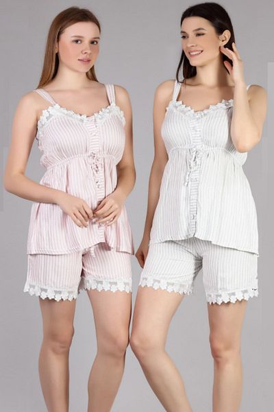 Bone Club Set pantaloni scurți cu dungi de in