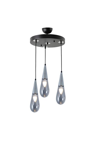 TT AYDINLATMA Tt023-3y-sy-kr Krom 3 Lü Damla Modeli Yuvarlak Avize