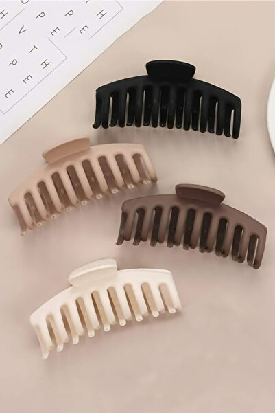 C&E Design Γυναικείο Σετ αγκράφες 4 τεμαχίων Μαύρο-καφέ Μεγάλο Xl Latch