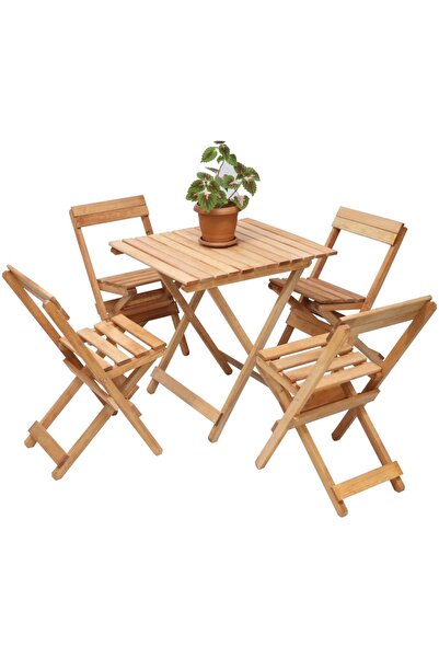 Apak Ahşap Katlanır Sırtlı Tabure Masa