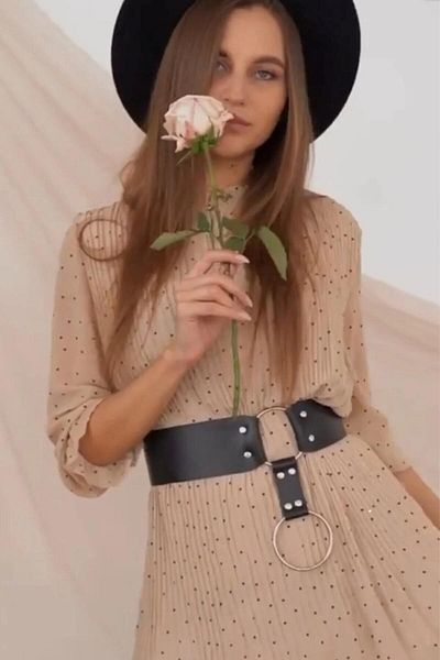 Angels Passion Stylish Shiny Leather Belt, Ring Detail Belt