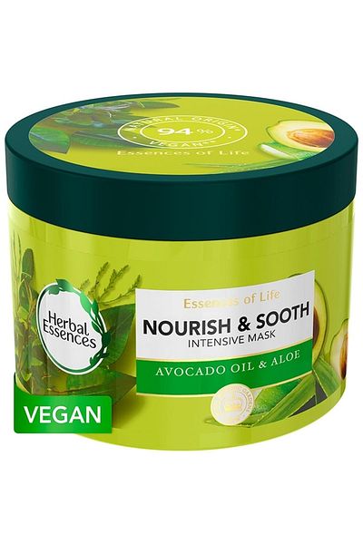 Herbal Essences 450 مل قناع الشعر وفروة الرأس بزيت الصبار والأفوكادو