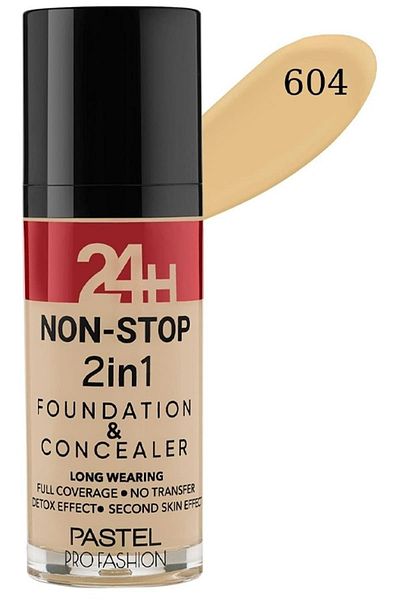 Pastel Brand: 24h Non-stop 2 In 1 Foundation And Concealer 604 Vanilla Category: Foundation