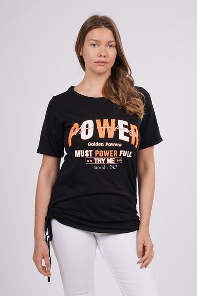 GABRİA Μπλουζάκι με στάμπα και πλαϊνό κορδόνι