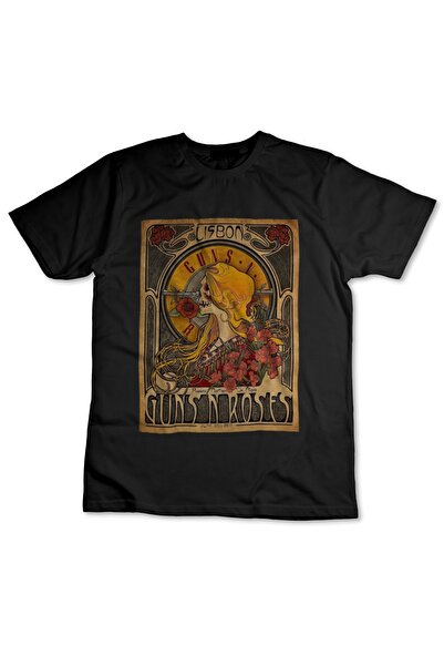 TeeDükkan Guns N’ Roses Siyah Baskılı Tişört