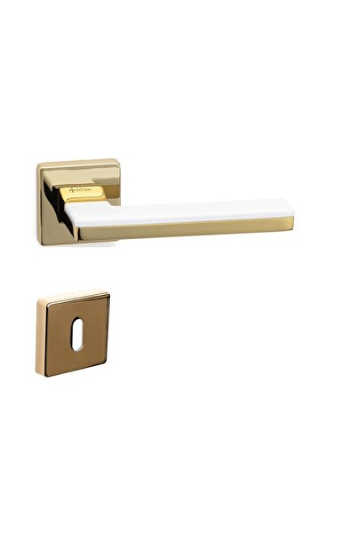 System Larıssa Altın Beyaz - Oda Tipi Rozetli Kapı Kolu - Hha100ro11n Gl-gl/al7