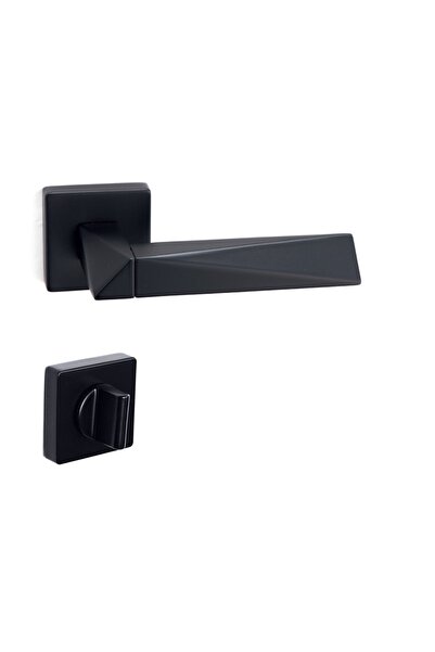 System Agate Siyah - Wc Mandallı Rozetli Kapı Kolu - Hha111ro11w Al6